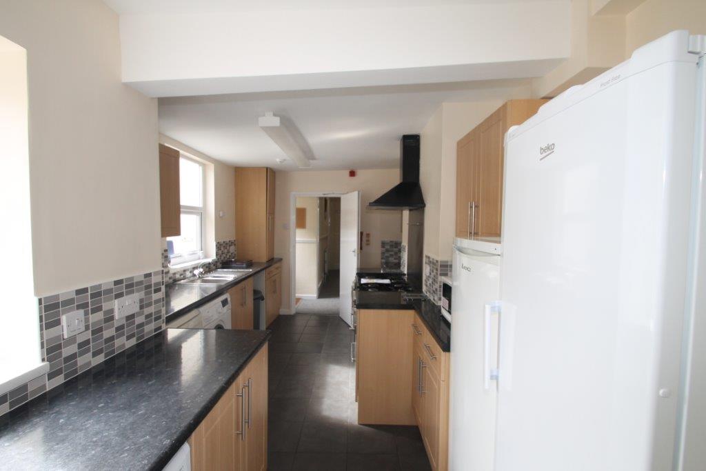 Shared kitchen with two fridge freezers, washer/dryer, plenty of worktop space and 